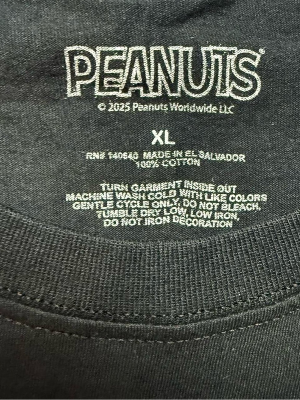 Peanuts Snoopy Georgia Vibes Long Sleeve Tee XL Black Graphic - Picture 4 of 6